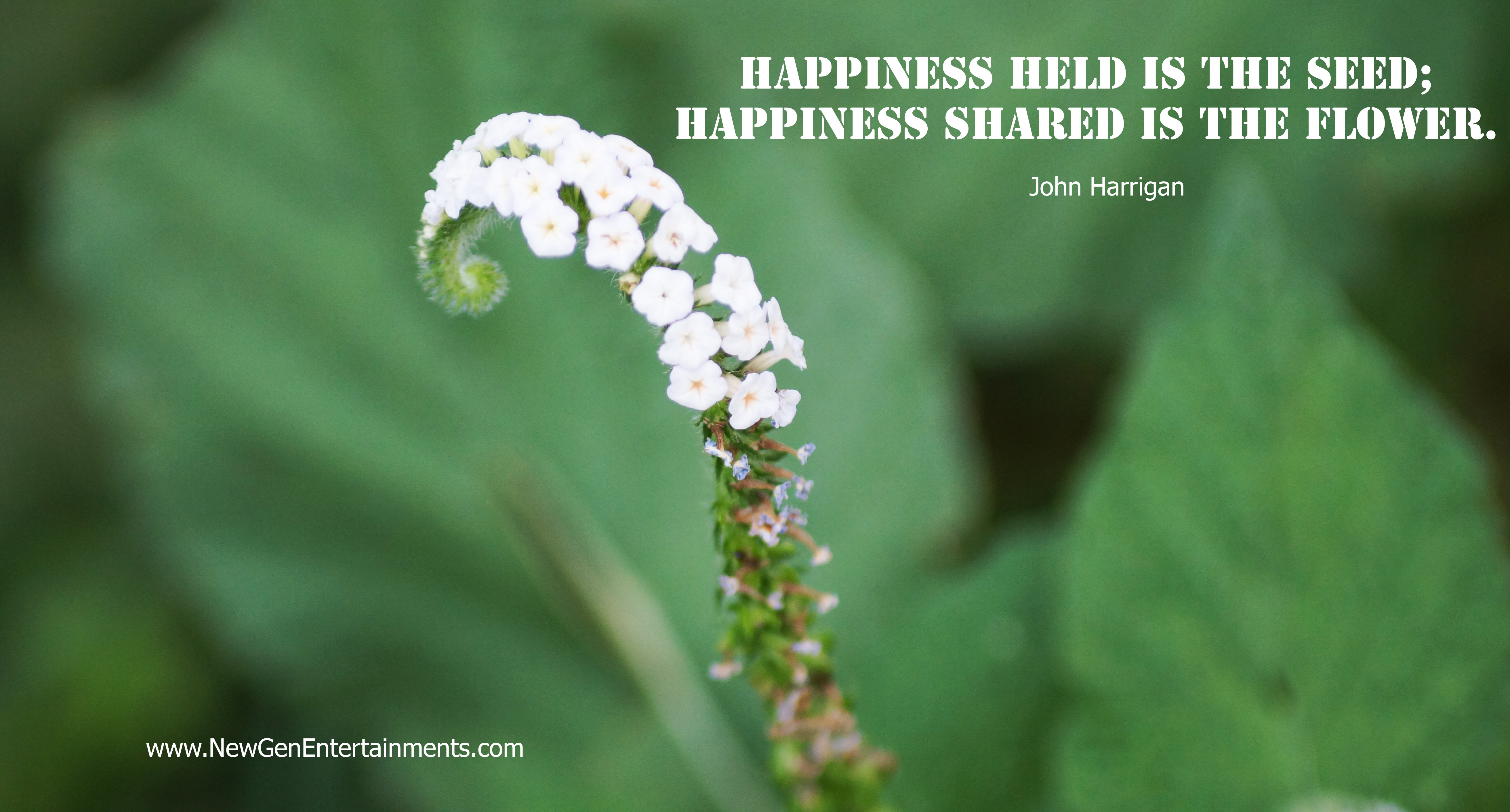Happiness held is the seed; Happiness shared is the flower